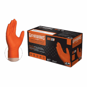 Gloveworks RDT 8 Mil Diamond textured Orange Nitrile  (1 Case)